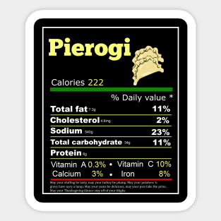 pierogi nutrition facts Sticker